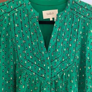 Ba&sh Women's Green Cycy Printed Shift Dress - Size Medium